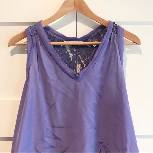 Rebecca Taylor lilac racerback lace top - Picture 2 of 11